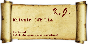 Kilvein Júlia névjegykártya